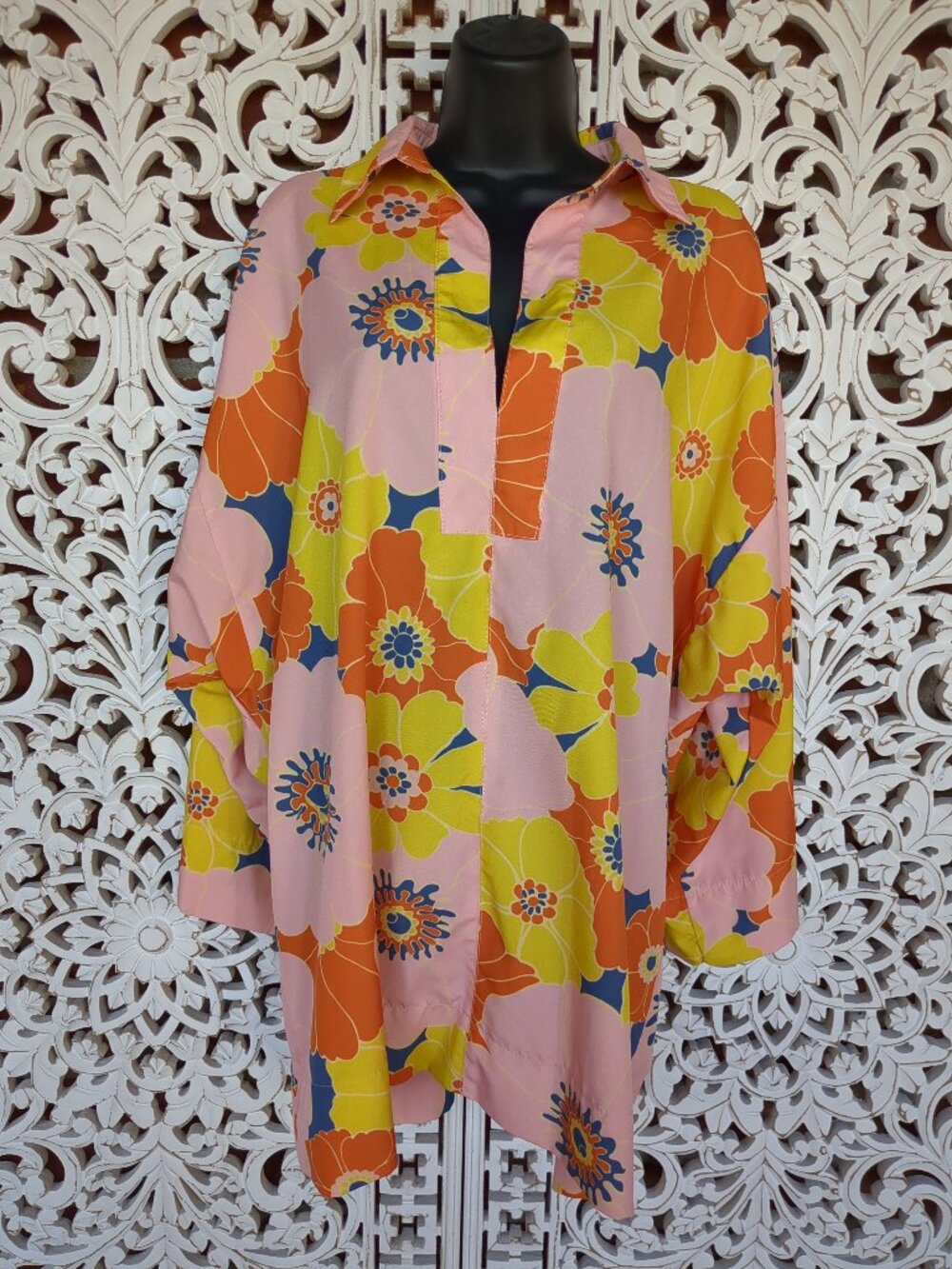 Vintage Oversized Pullover Tunic Dress Cover Up - Picture 1 of 16